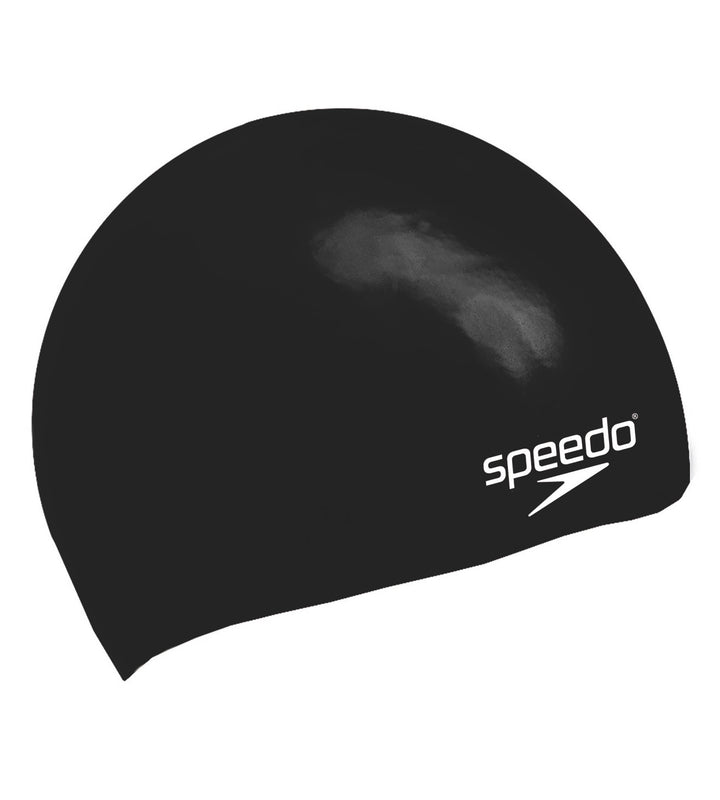 Unisex Junior Moulded Silicone Swim Caps - Black_2