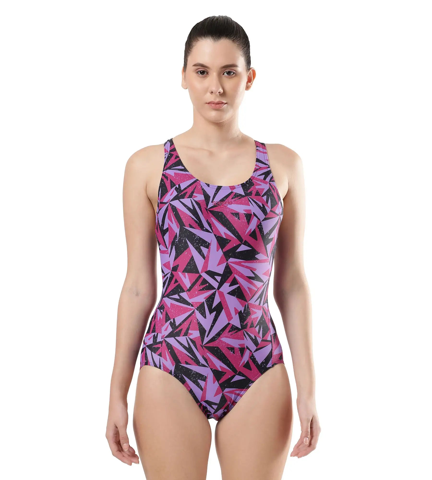 Women's Endurance Hyperboom Allover Racerback One Piece Swimwear - True Navy & Berry_1
