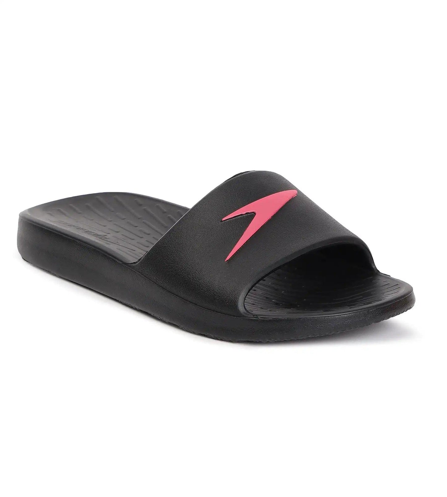 Women's Single Colour Slides - Black & Raspberry Fill_3