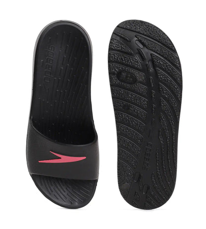 Women's Single Colour Slides - Black & Raspberry Fill_7