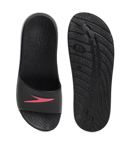 Women's Single Colour Slides - Black & Raspberry Fill_7