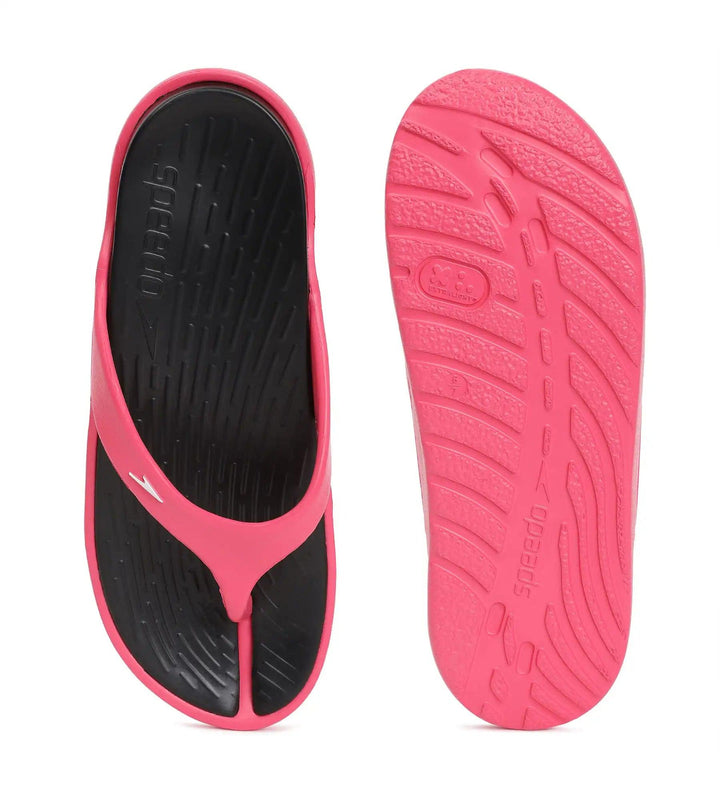 Women's Dual Colour Flip Flops - Black & Raspberry Fill_7