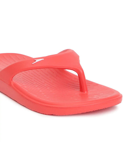 Unisex Junior's Single Colour Flip Flops - Fed Red & White_5