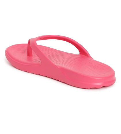 Unisex Junior's Single Colour Flip Flops - Raspberry Fill & White_4