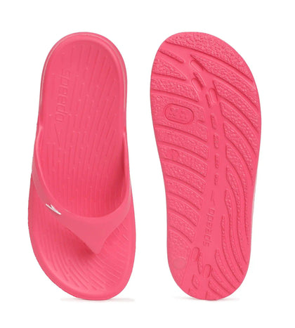 Unisex Junior's Single Colour Flip Flops - Raspberry Fill & White_7