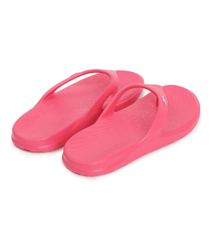 Unisex Junior's Single Colour Flip Flops - Raspberry Fill & White_8