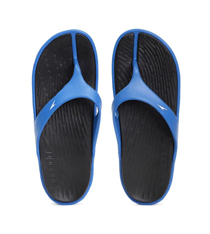 Men's Dual Colour Flip Flops -  Black & Blue Flame_1