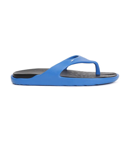 Men's Dual Colour Flip Flops -  Black & Blue Flame_2