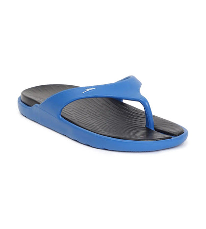 Men's Dual Colour Flip Flops -  Black & Blue Flame_3