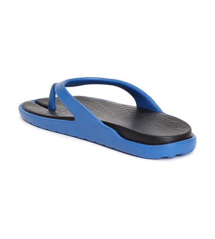 Men's Dual Colour Flip Flops -  Black & Blue Flame_4