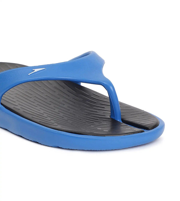 Men's Dual Colour Flip Flops -  Black & Blue Flame_5