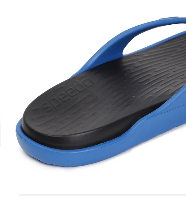 Men's Dual Colour Flip Flops -  Black & Blue Flame_6