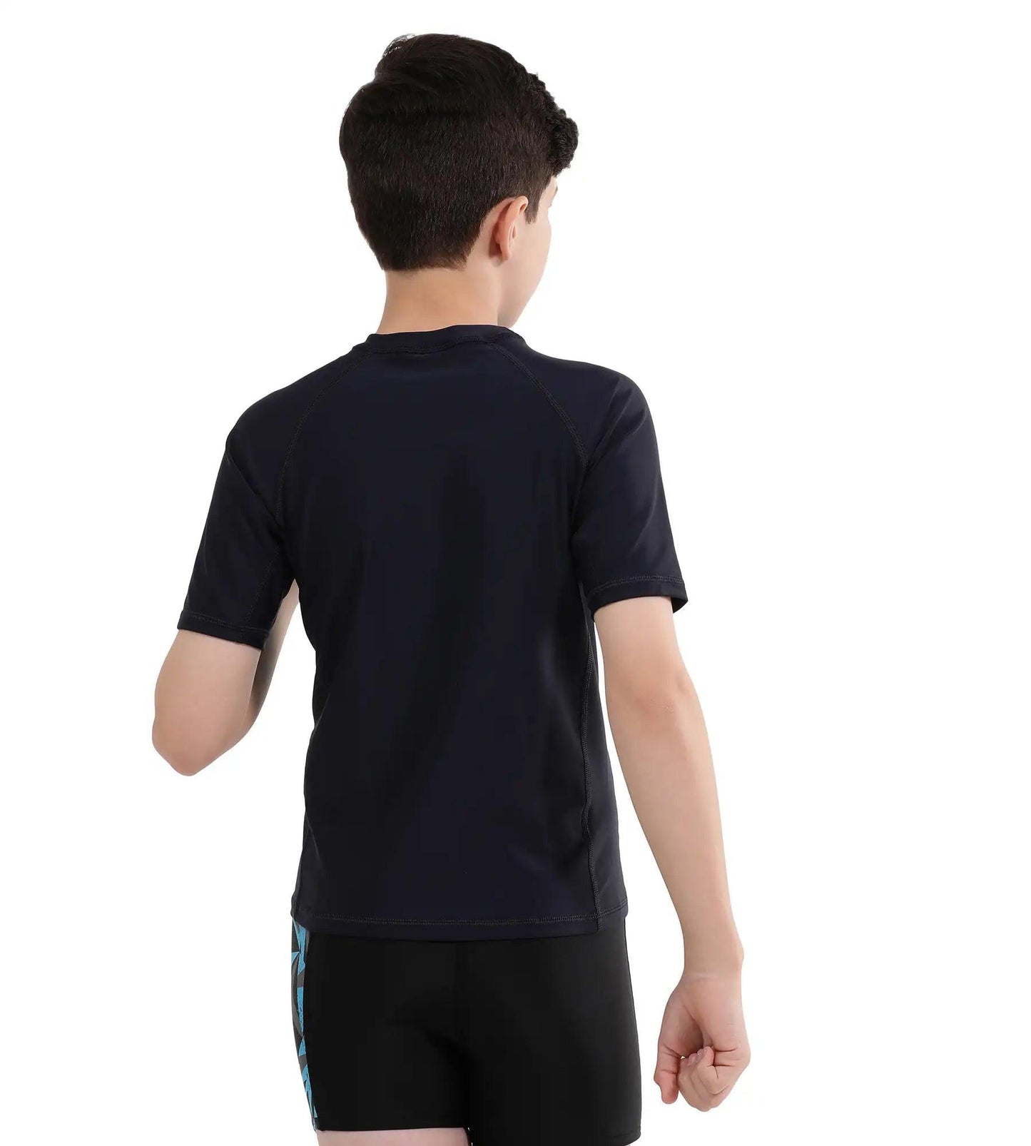 Boy's Endurance Short Sleeve Suntop - Aquarium  &  True Navy_4