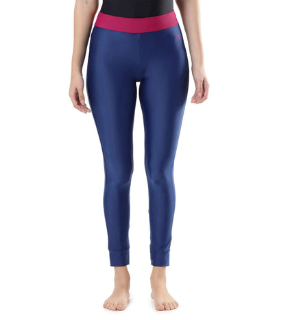 Women's Solid Contrast Leggings - Ammonite & Berry_1